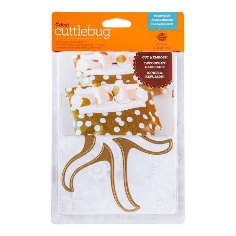 Cuttlebug 5 inch X7 inch Cut & Emboss Die By Anna Griffin Pretty Bows