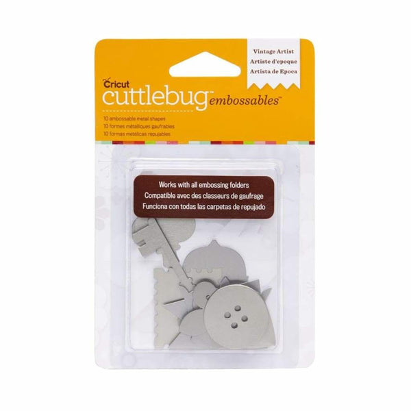 Cuttlebug Embossables Silver Shapes, Vintage Artist