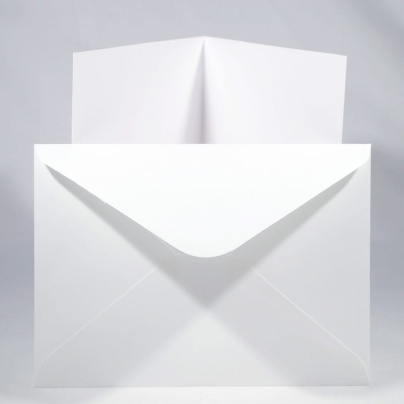 Poppy Crafts 5x7in 300gsm Cards and Envelopes - Silk White -  Pack of 10