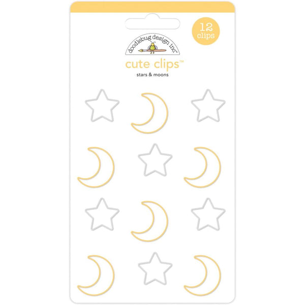 Doodlebug - Cute Clips 12 pack Stars & Moons - Candy Carnival*
