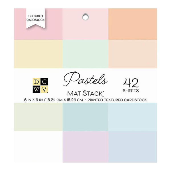 DCWV Single-Sided Cardstock Stack 6X6 42 pack Pastels Solid