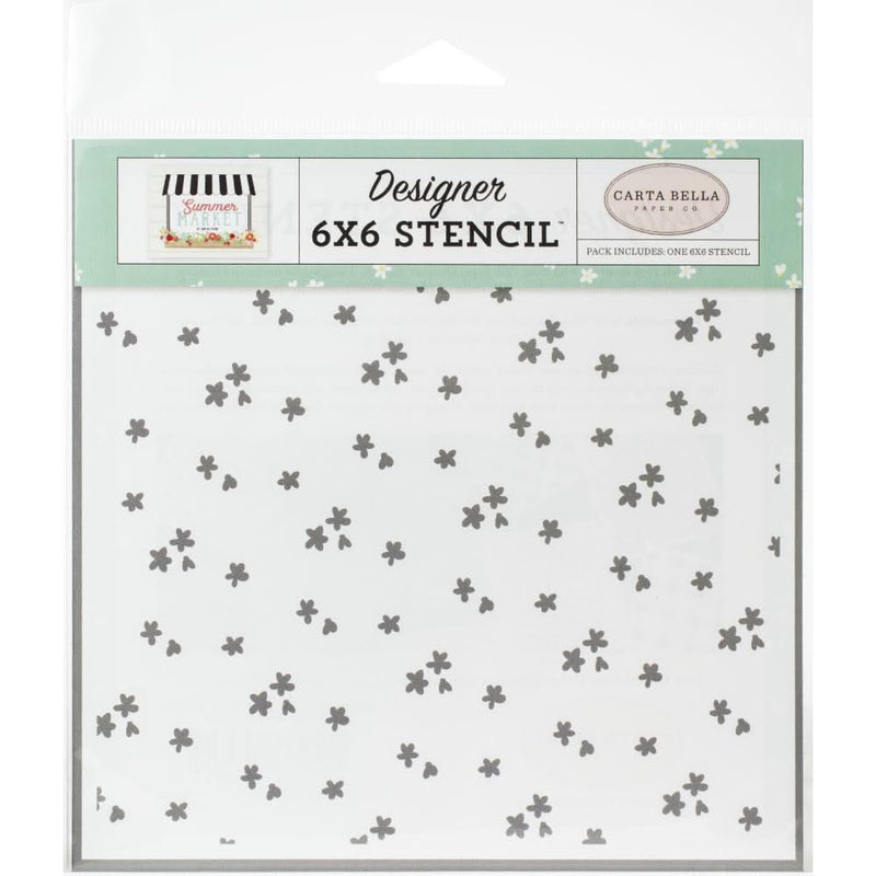 Carta Bella Stencil 6"X6" -  Summertime Flowers, Summer Market*