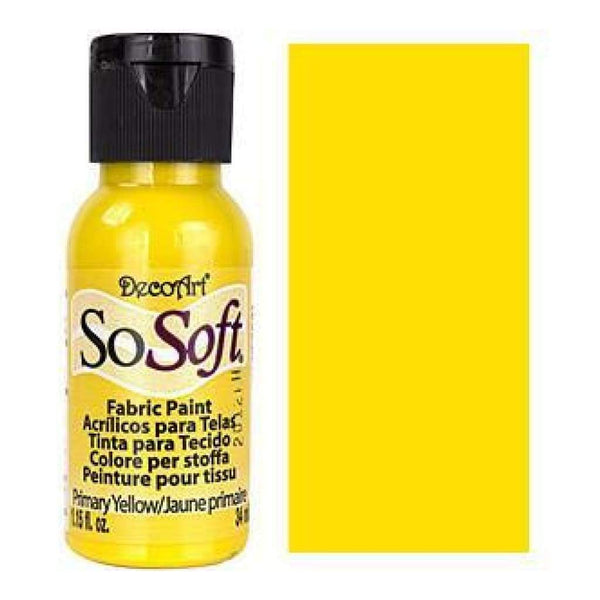 Deco Art - Sosoft Fabric Acrylic Paint 1Oz - Primary Yellow