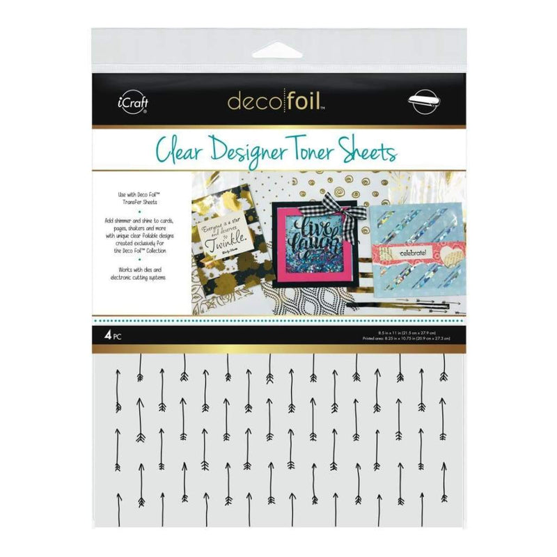 Deco Foil Clear Toner Sheets 8.5 inch X11 inch 4 pack - Arrows