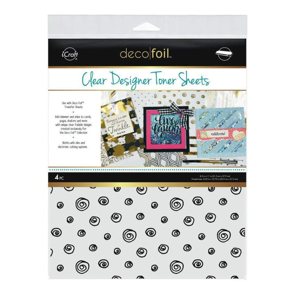 Deco Foil Clear Toner Sheets 8.5 inch X11 inch 4 pack - Doodles