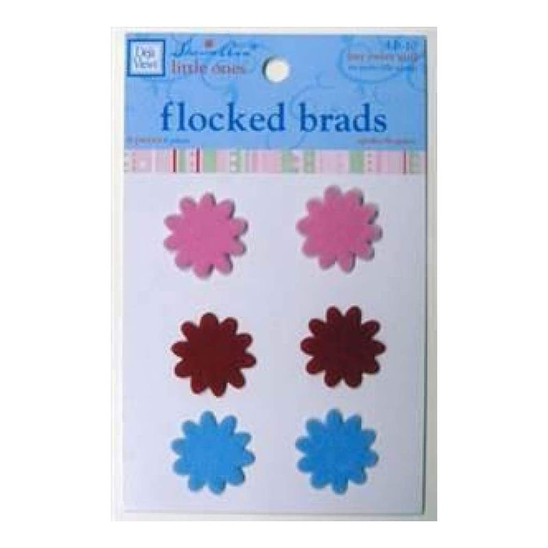 Deja Views - Flocked Brads- Girl Flowers