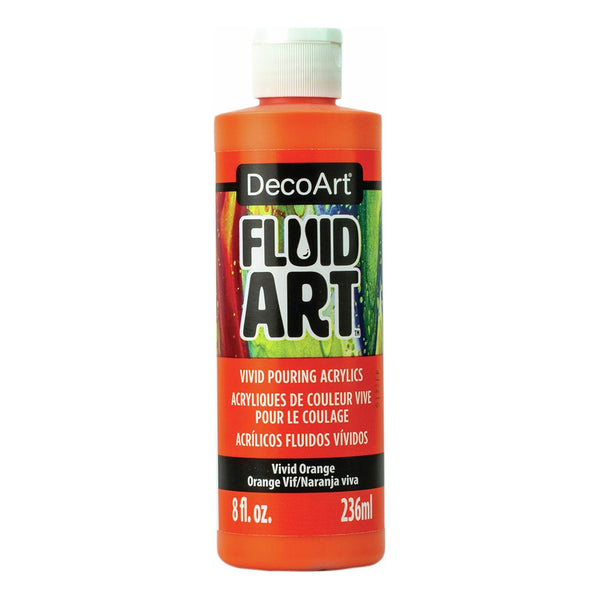 DecoArt - FluidArt Ready-To-Pour Acrylic Paint 8oz - Vivid Orange