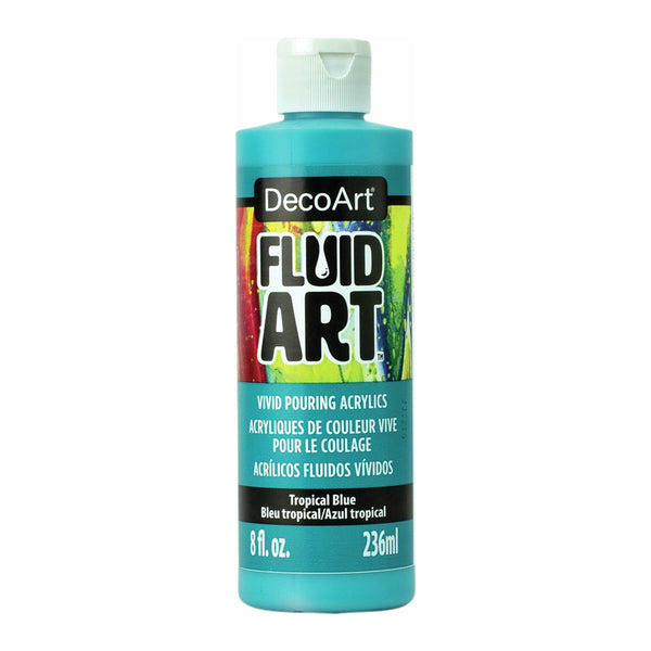 DecoArt - FluidArt Ready-To-Pour Acrylic Paint 8oz - Tropical Blue