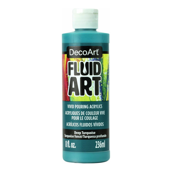 DecoArt - FluidArt Ready-To-Pour Acrylic Paint 8oz - Deep Turquoise