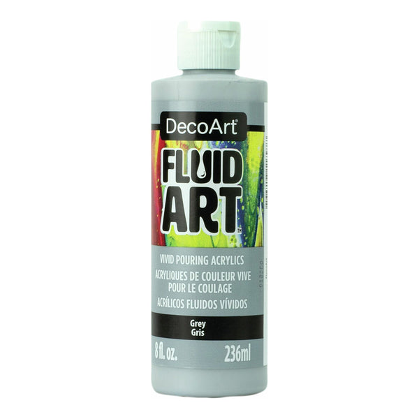 DecoArt - FluidArt Ready-To-Pour Acrylic Paint 8oz - Grey