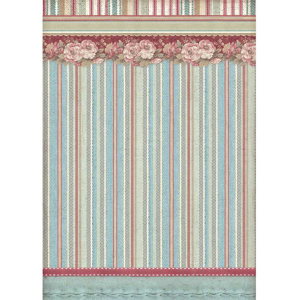 Stamperia Rice Paper Sheet A4 - Striped Wallpaper