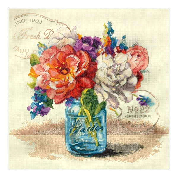 Dimensions Counted Cross Stitch Kit 12 inch X12 inch Garden Bouquet (14 Count)