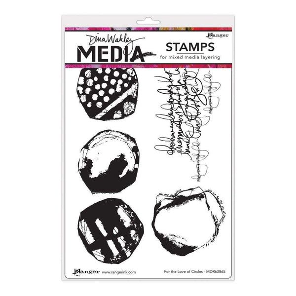 Dina Wakley Media Cling Stamps 6inch X9inch For The Love Of Circles