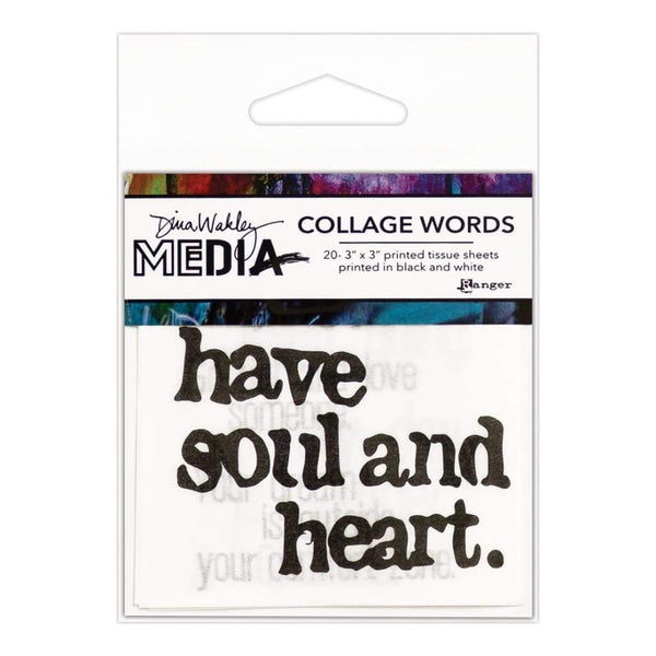 Dina Wakley Media Collage Word Pack 3 inch X3 inch 20 pack #2
