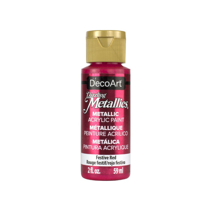 Deco Art - Dazzling Metallics Acrylic Paint 2oz - Festive Red