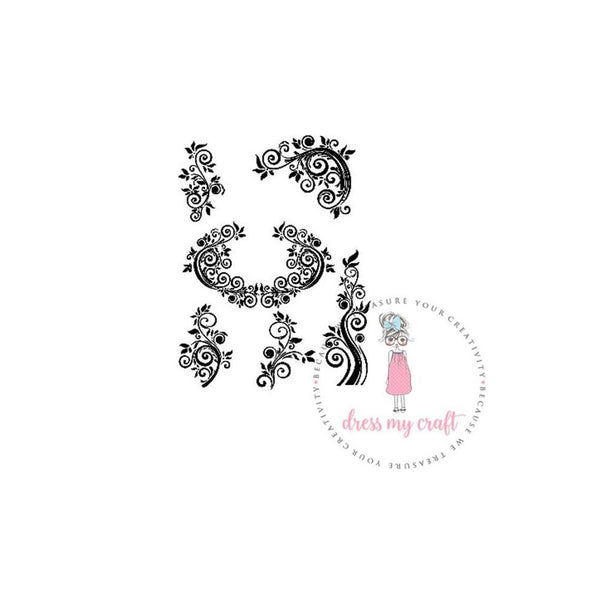 Dress My Craft - Stencil A4 - Delicate Flourishes