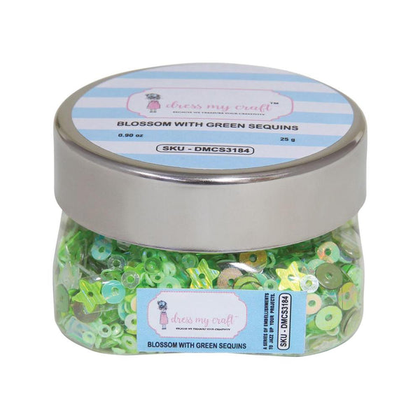 Dress My Crafts Sequins 25gms - Blossom With Green