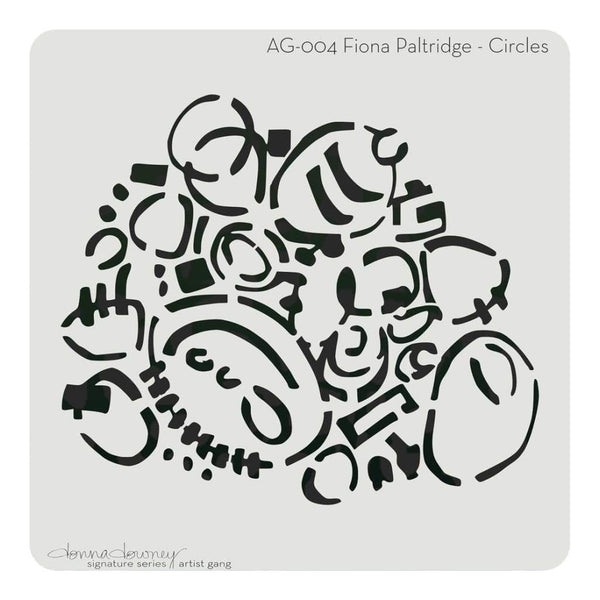 Donna Downey Artist Gang Stencils 8 inch X8 inch - Circles
