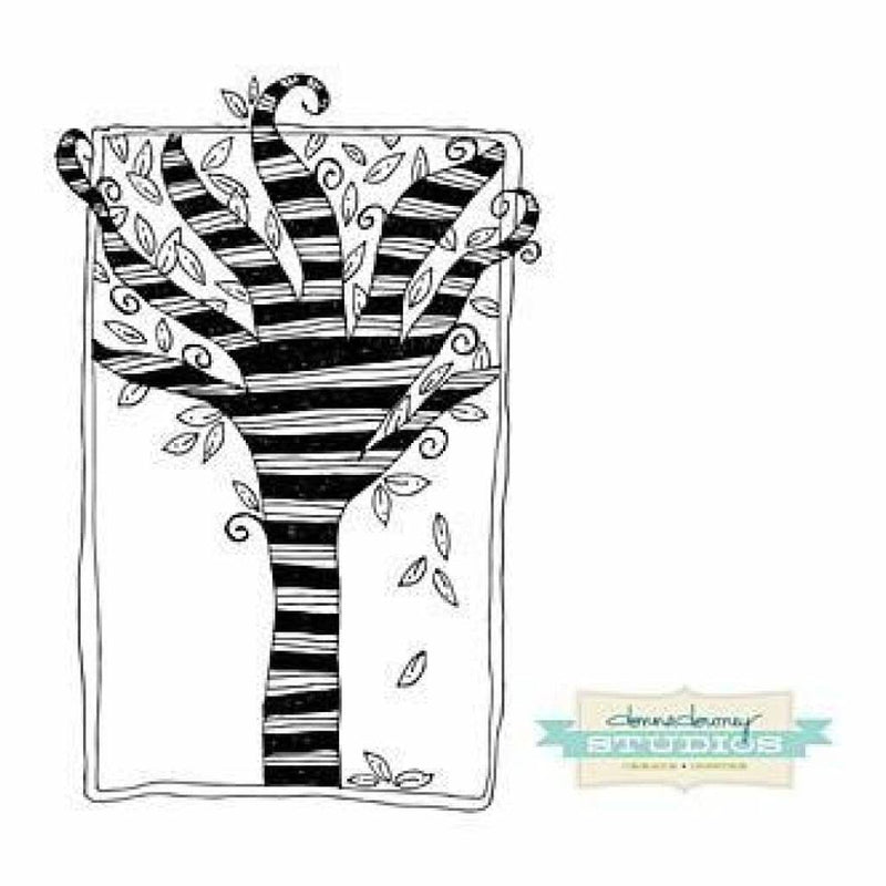 Donna Downey Cling Rubber Stamps 4 Inch X7 Inch  Striped Tree Of Life