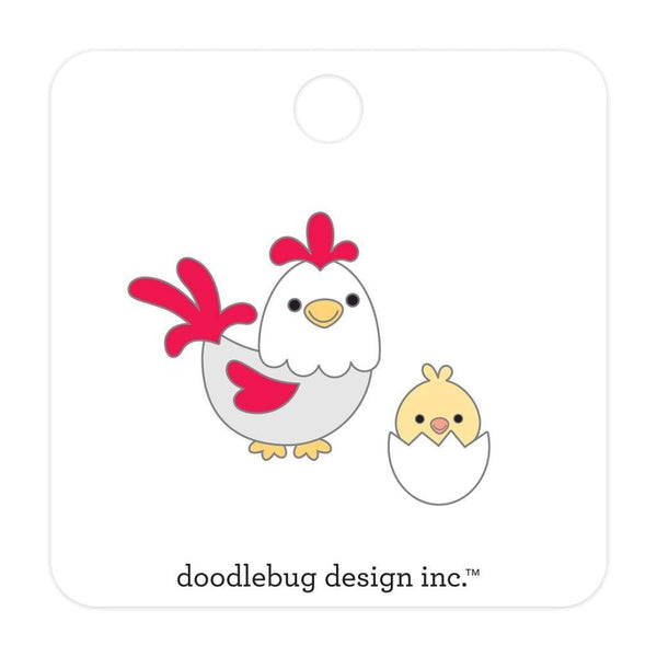 Doodlebug Collectible Enamel Pins 2 pack - Hen & Chicks