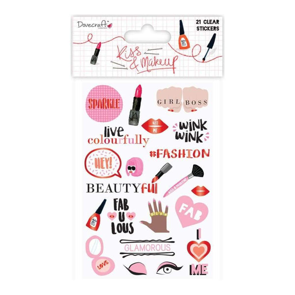 Dovecraft Kiss & Make Up Clear Stickers - Clear