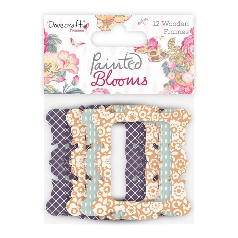Dovecraft Painted Blooms Lazer-Cut Wooden Frames 12 pack