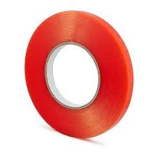 The Stickmaster Red Clear Double-Sided Tape Heat Resistant - 12mm x 5m