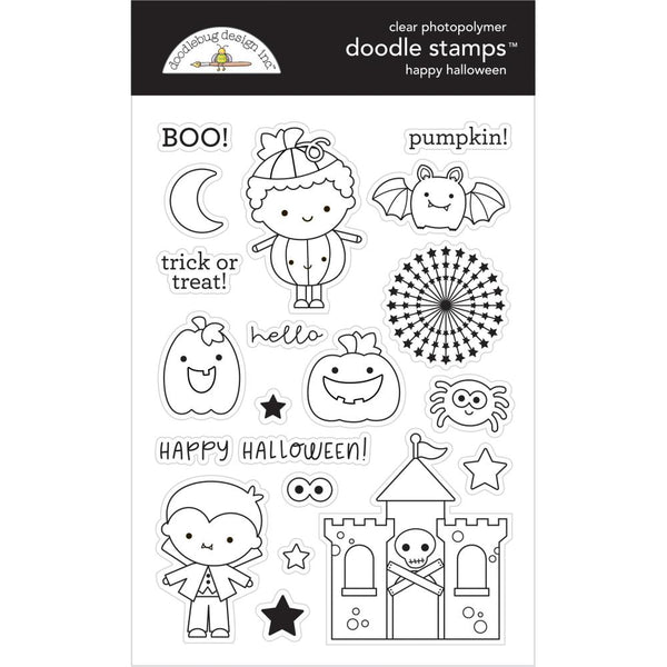 Doodlebug - Clear Doodle Stamps Happy Halloween - Candy Carnival*