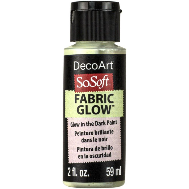 Decoart soSoft Fabric Acrylic Paint Medium Glow 2oz-Clear