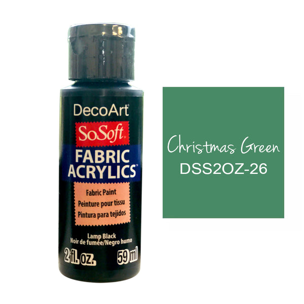 Deco Art - SoSoft Fabric Acrylic Paint 2oz - Christmas Green