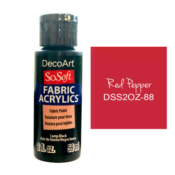 Deco Art - SoSoft Fabric Acrylic Paint 2oz - Red Pepper