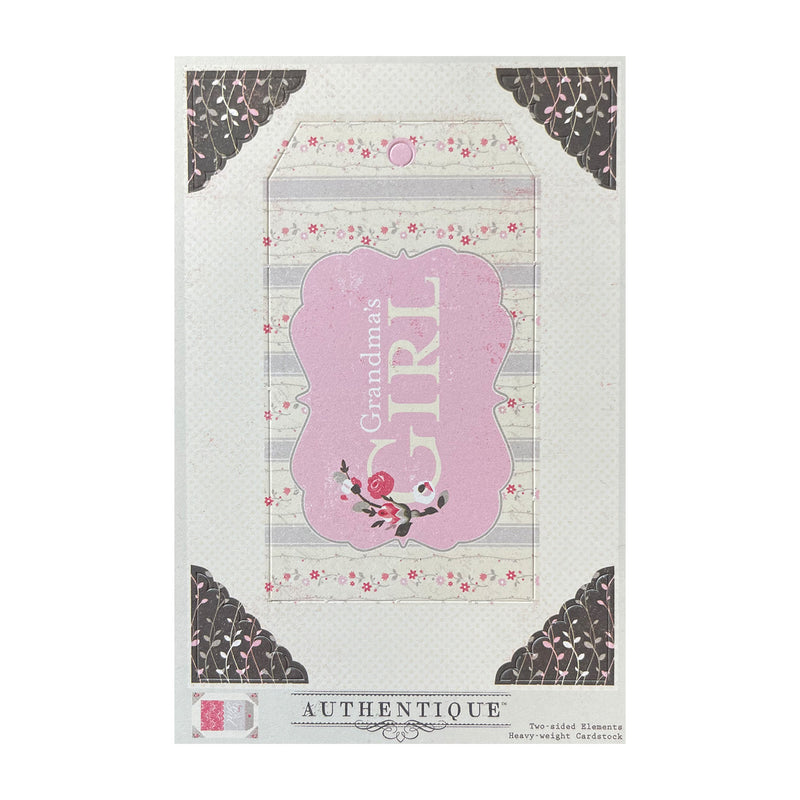 Authentique - Two-Sided 4'' x 6'' Elements - Pretty Girl*