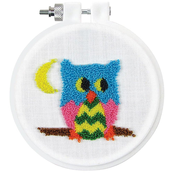 Design Works Punch Needle Kit 3.5 inch Round - Owl