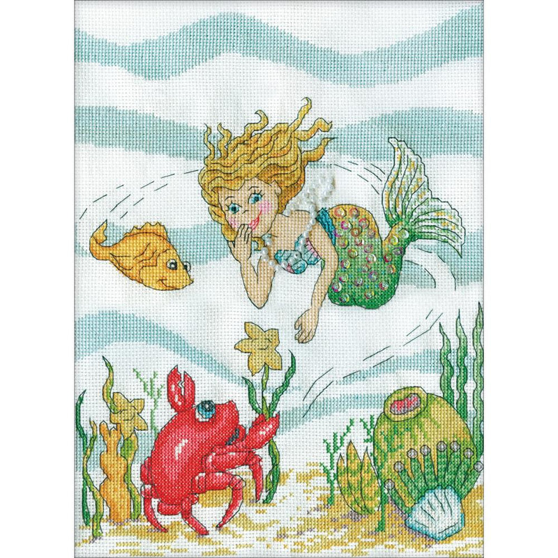 Design Works Counted Cross Stitch Kit 9 inchX12 inch - Mermaid (14 Count)