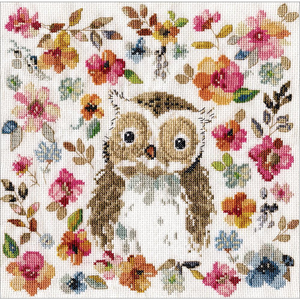 Design Works Counted Cross Stitch Kit 10 inchX10 inch - Owl (14 Count)