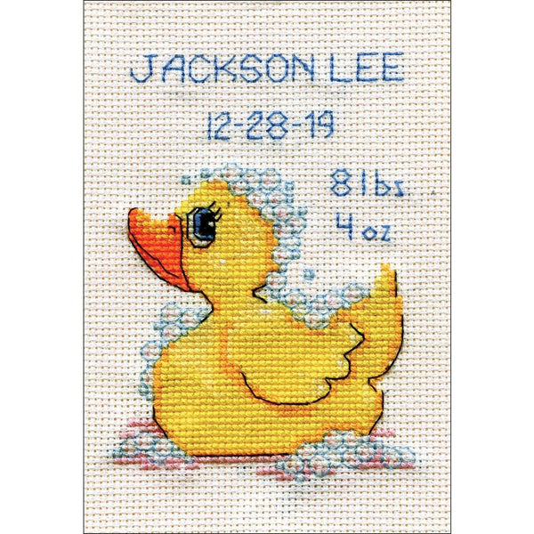 Design Works Stitch & Mat Counted Cross Stitch Kit 3 inchX4.5 inch - Rubber Ducky (18 Count)