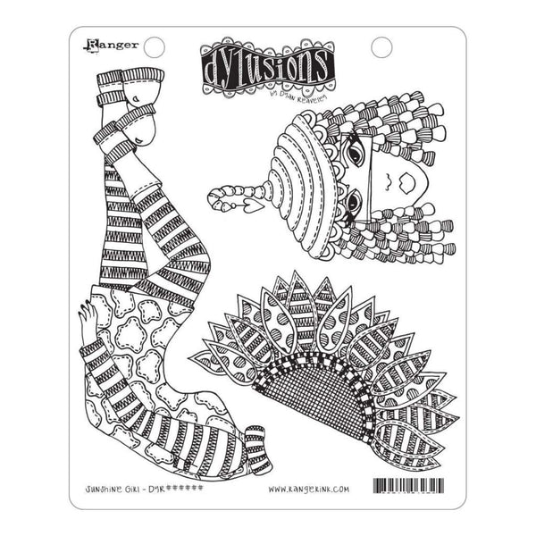 Dyan Reaveleys Dylusions Cling Stamp Collections 8.5 inch X7 inch - Sunshine Girl