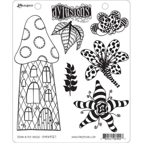 Dyan Reaveleys Dylusions - Cling Stamps 8.5 inchX7 inch - Down In The Woods