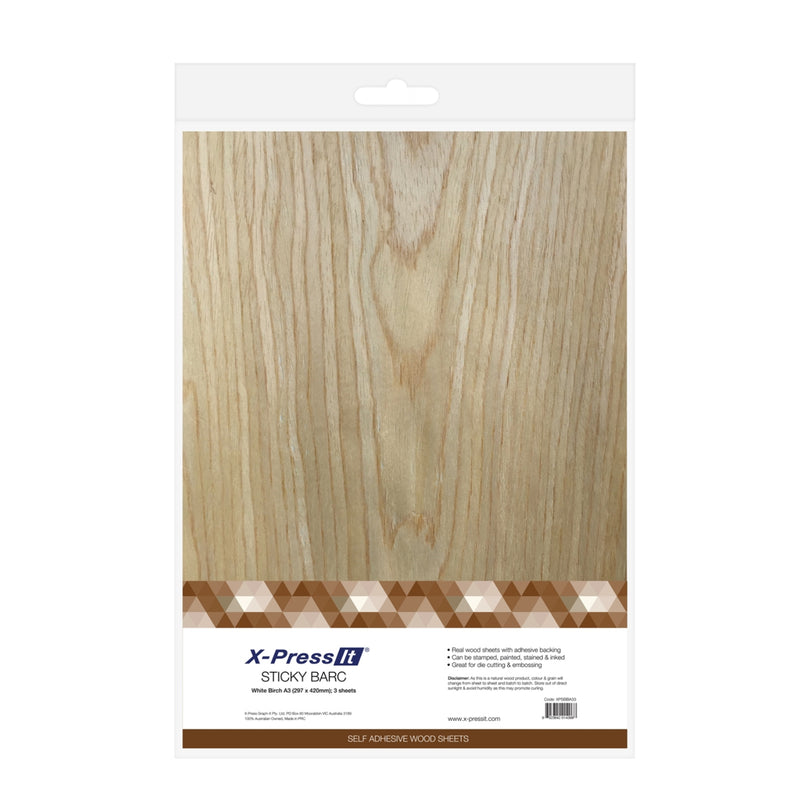 X-Press It Sticky Barc A3 3pk - White Birch*
