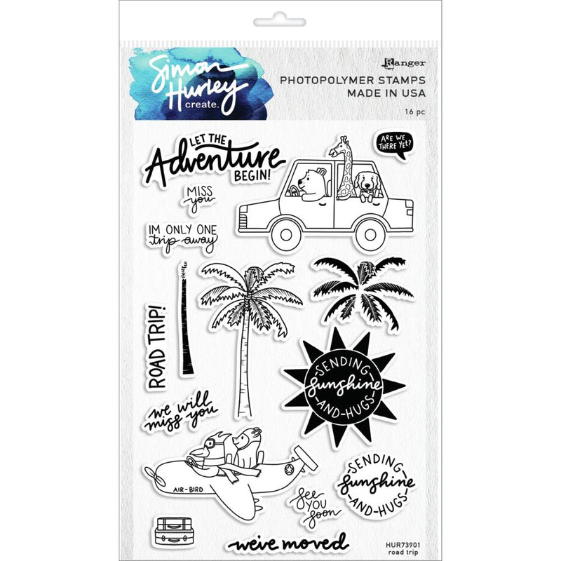 Simon Hurley create. Cling Stamps 6in x 9in - Road Trip*
