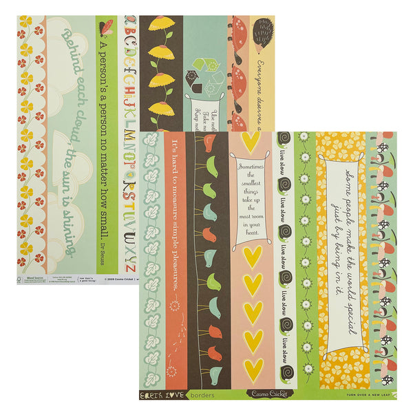 Cosmo Cricket - Double-Sided Borders 12"x12" Single Sheet - Earth Love*