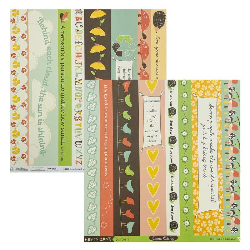 Cosmo Cricket - Double-Sided Borders 12"x12" Single Sheet - Earth Love*