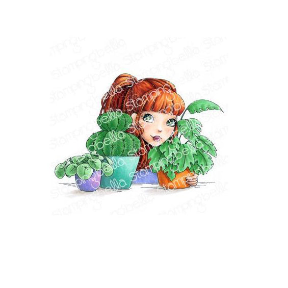 Stamping Bella Cling Stamps - Mochi Plant Girl - Stamp is approx. 3.25 x 4.25 in*