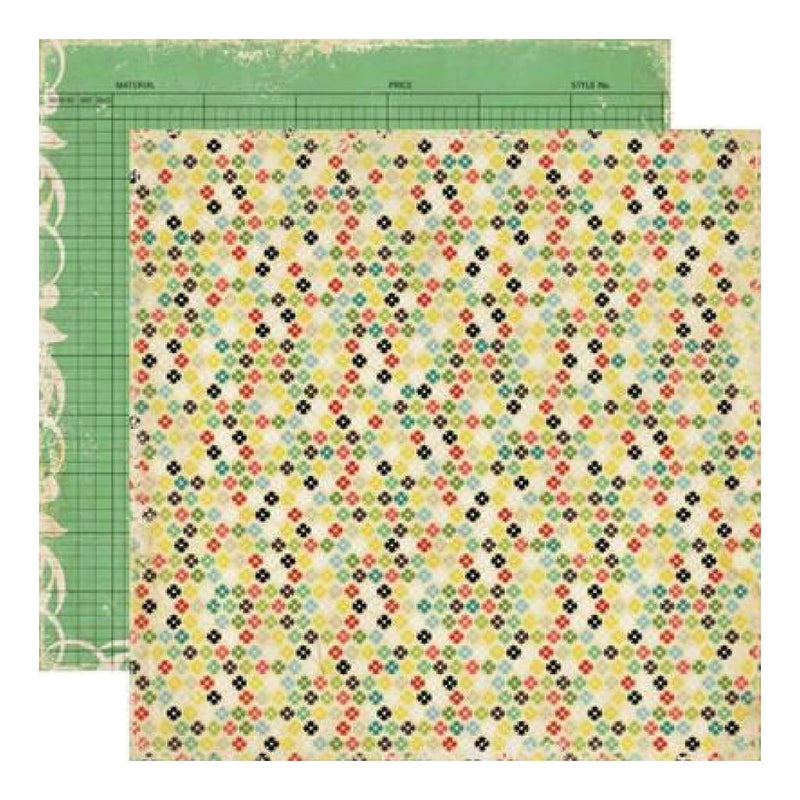 Echo Park - For The Record - Fabric Store 12X12 Inch Double-Sided Paper (Pack Of 10)
