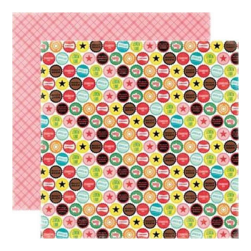 Echo Park - Happy Days - Bottle Caps 12X12 Inch Double-Sided Paper (Pack Of 10)