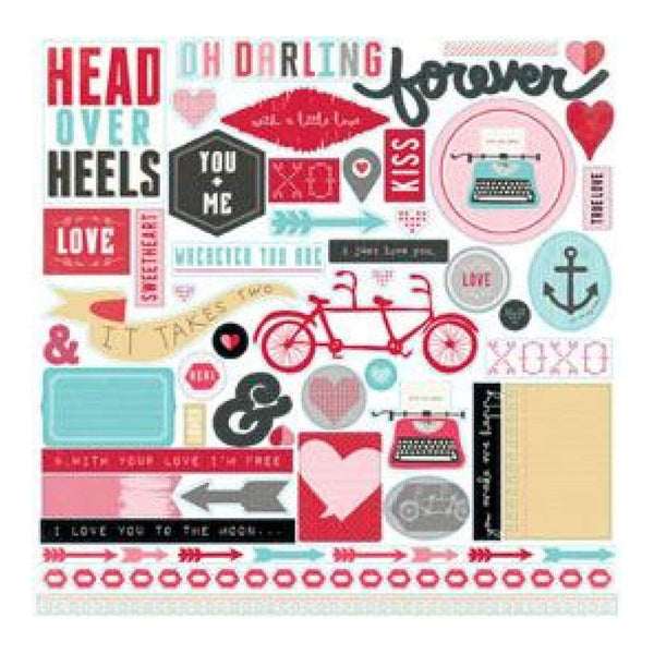 Echo Park - Head Over Heels - Element Stickers 12x12 inch (single sheet)