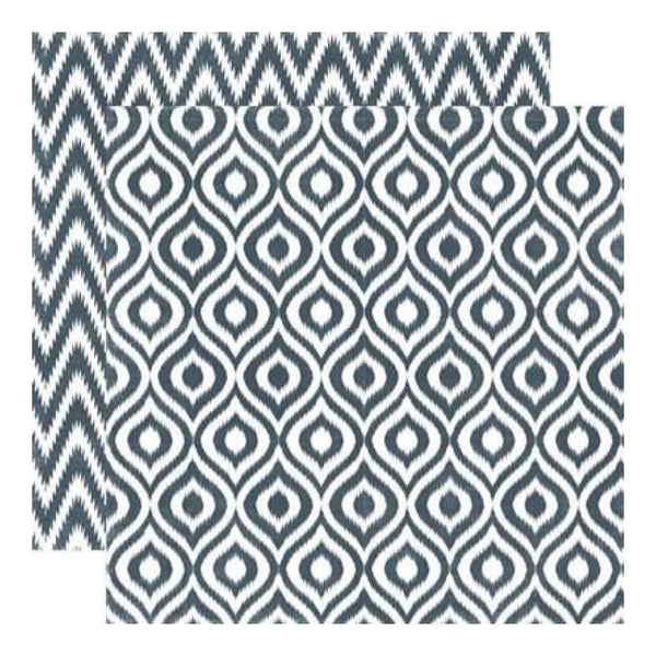 Echo Park - Style Essentials - 5Th Avenue - Graphite Ikat 12X12 Inch Double-Sided Paper (Pack Of 10)