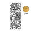 Elizabeth Craft Design - Jackie's Christmas Dolls In Oval Peel-Off Stickers Gold