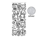 Elizabeth Craft Design - Puppies Peel-Off Stickers Silver