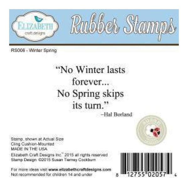 Elizabeth Crafts Cling Mounted Stamps 2.5In. X1.25In.  - No Winter